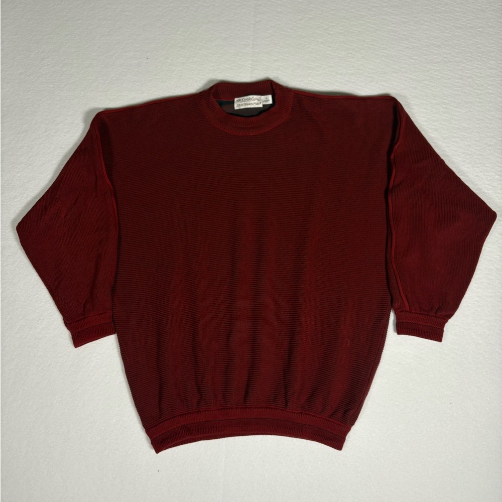 St.Croix Classic Crewneck Red Men's Sweater 100% wool Size Medium #T0037